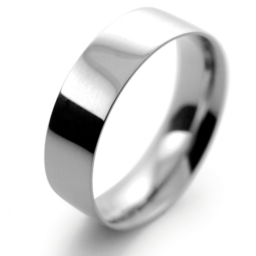 Flat Court Light - 6mm Platinum Wedding Ring 